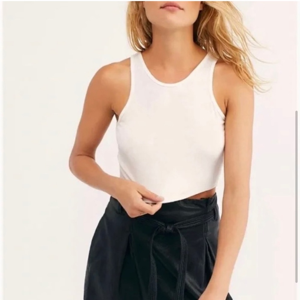 NWT Free People High Neck Ribbed Crop Top